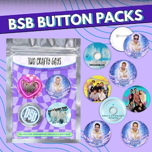 Backstreet Boys Pinback Buttons - Retro 90s 2000s Boy Band - Throwback Millennial Gift - Stocking Stuffer