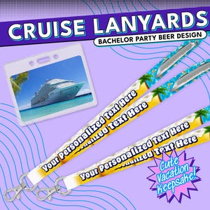 Personalisierter Cruise Lanyard - Kundenspezifischer Schlüsselkartenhalter für Junggesellenabschied, Geburtstag