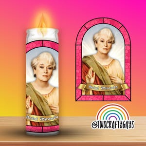 Saint Miranda Priestly Celebrity Prayer Candle (Meryl Streep from the Devil Wears Prada, Anne Hathaway, Millennial, 2000s, Y2K)