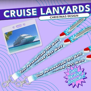 Personalisiertes Weihnachtskreuzfahrt Lanyard - Kundenspezifischer Schlüsselkartenhalter für Familienurlaub