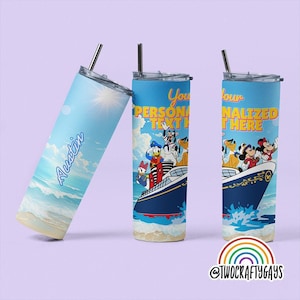 Disney Cruise Custom Personalized Tumbler (Treasure, Fantasy, Wish, Magic, Dream, Adventure, Wonder, Family Vacation, Travel Agent)
