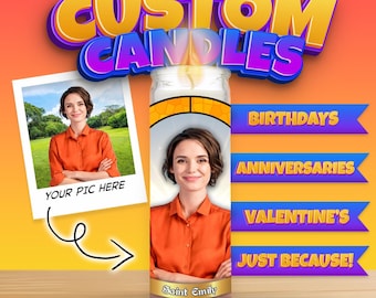 Custom Photo Prayer Candle – Personalized Funny Saint Candle, Add Your Picture & Prayer, Best Friend Gift, Custom Celebrity