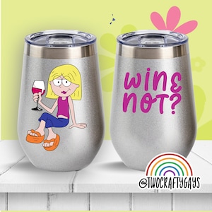 Lizzie McGuire Personalized Wine Glass (Hilary Duff, Disney Channel, 2000s, Y2K, Gift for Her, Girlfriend, Millennial, Bachelorette)