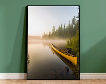 Canoe Lake Forest Art Print: Scenic Landscape (Digital Download)
