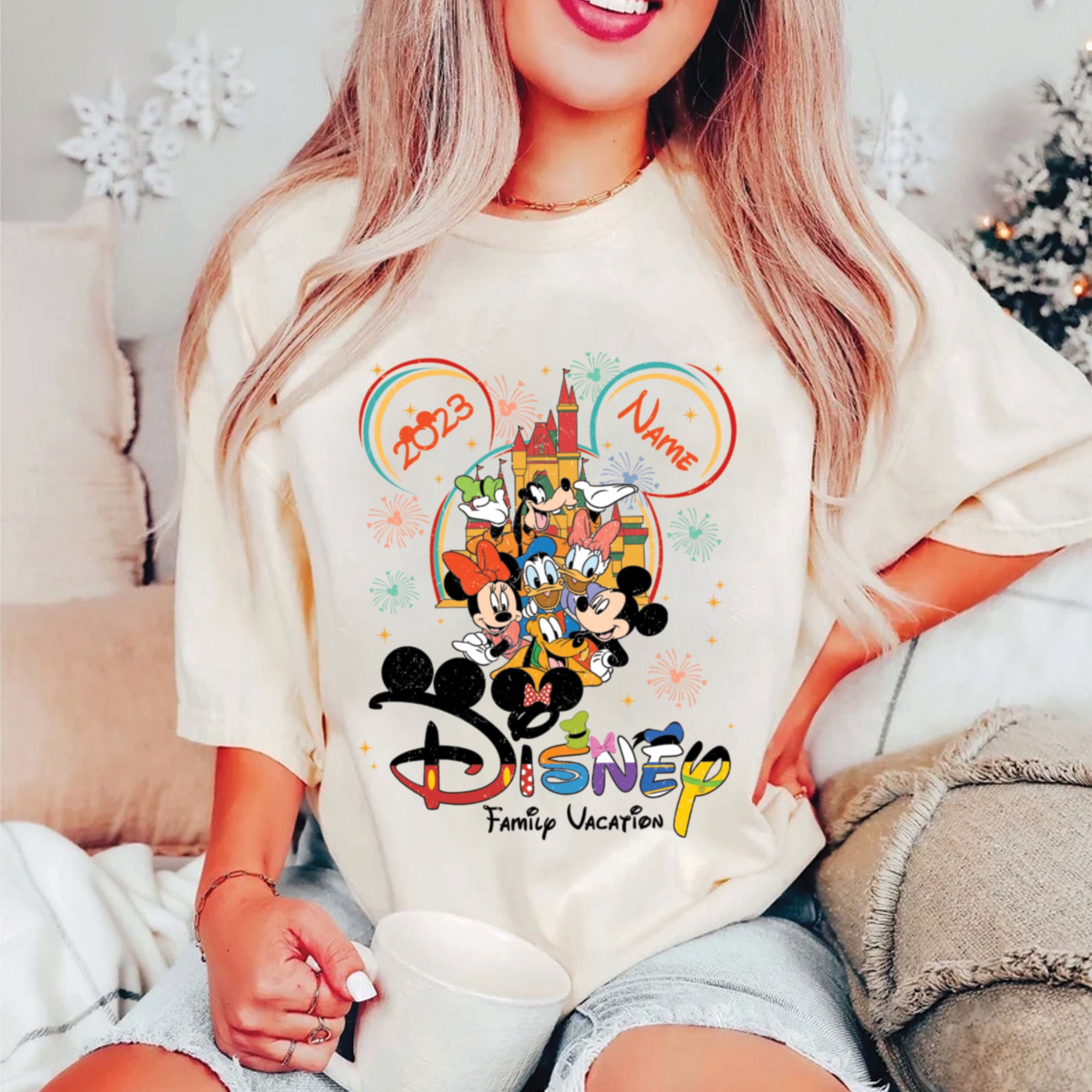 Discover Custom Name 2023 Family Vacation Shirt, Disney Family Trip Shirt