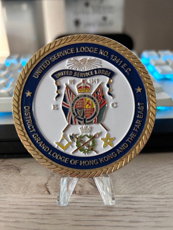 Beautiful United Service Lodge No. 1341 E.C Non CPO Challenge Coin