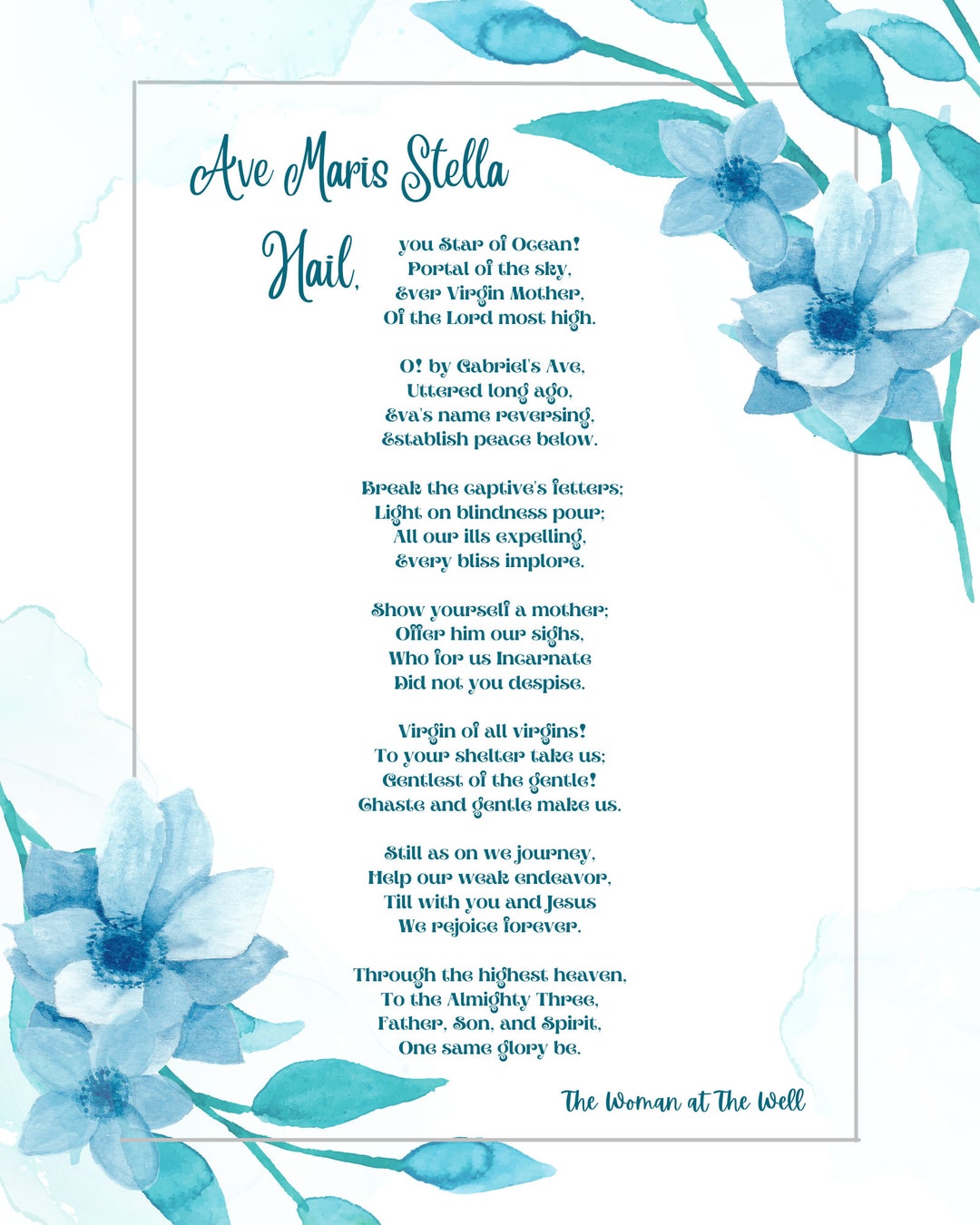 Ave Maris Stella Testo E Traduzione Ave Maris Stella, Catholic Prayers, Digital Download, Catholic Download