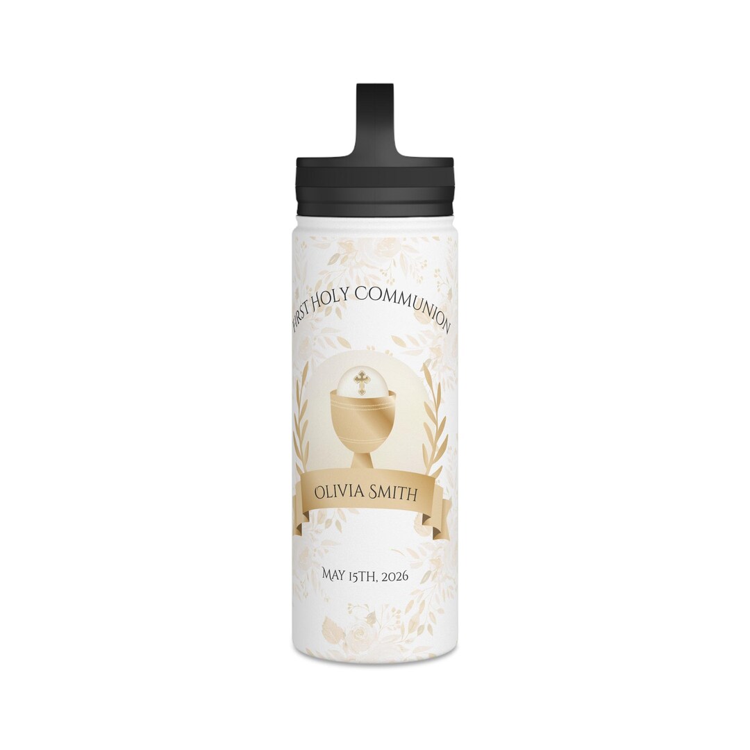 Personalized First Holy Communion Water Bottle | Custom First Communion ...