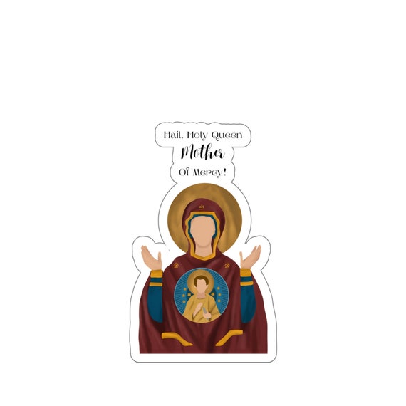 Hail Holy Queen Stickers, Catholic Stickers, Virgin Mary Stickers