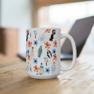 Mary Coffee Mug Ceramic Mug 15oz Marian Mug Blessed Mother Cup Our Lady Coffee Mug Catholic Mug