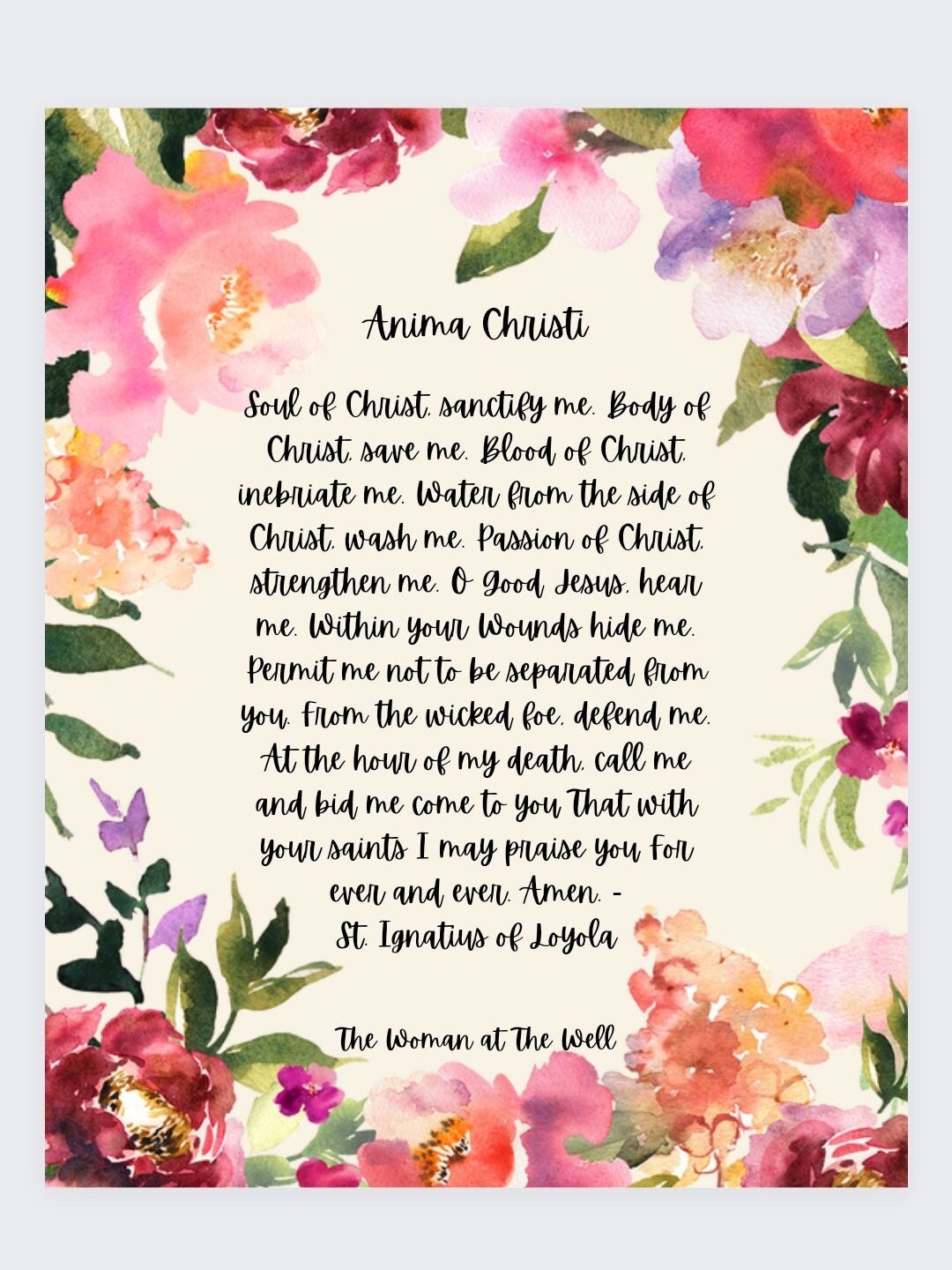 Anima Christi Digital Print, Catholic Digital Print, Catholic Printable ...