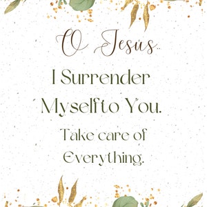 The Surrender Novena Prayer, Catholic Printable, Catholic Download, Digital Faith Download, Catholic Prints, Catholic Gift, Gift for Her