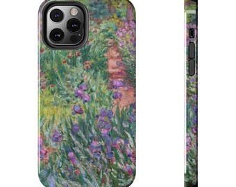 The Iris Garden at Giverny by Claude Monet Tough Phone Cases, iphone 11 12 13 14 Mini Pro Plus ProMax Xr Xs XsMax X 7 8 Plus SE Monet