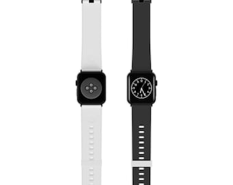 Minimalist Black Waterproof Apple Watch Band | Silicone Watch Band | Dark Gray Apple Watch Sports Band, Smartwatch Strap