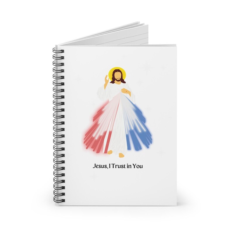 Divine Mercy Spiral Notebook - Ruled Line, Jesus i trust in you notebook, prayer journal, mass Journal, Catholic journal image 3