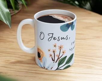 Overgave koffiemok, overgave gebedsmok, overgave noveen koffiemok, katholieke mok, 1e communie bevestigingscadeau, katholieke vrouw cadeau