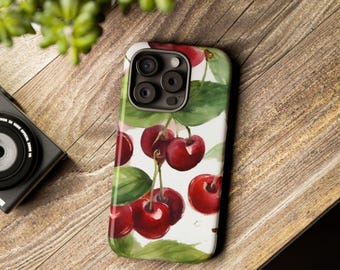チェリーフルーツのスマホケース | フルーツのスマホケース | 夏の楽しいスマホケース | 自然をモチーフにしたスマホケース