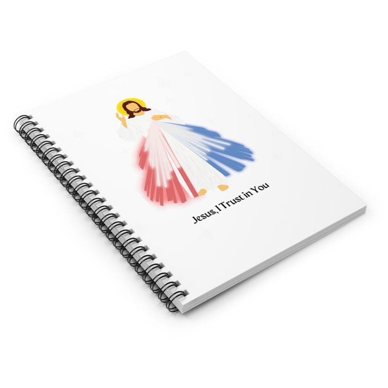Divine Mercy Spiral Notebook - Ruled Line, Jesus i trust in you notebook, prayer journal, mass Journal, Catholic journal image 4