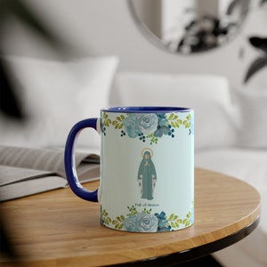 Our Lady Coffee Mug, 11oz, Blessed Mother Coffee Cup, Blessed Virgin Mary Coffee Mug, Marian Tea Cup, Mary Mug, Catholic Coffee Mug