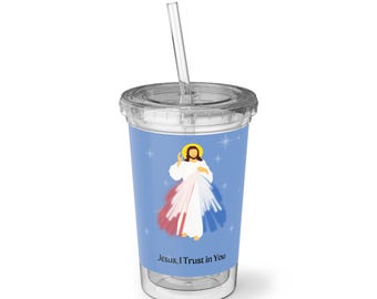 Divine Mercy Suave Acrylic Cup, Insulated, Double Walled, Birthday, Gift, Birthday Gift, Gift for Her