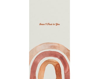 Divine Mercy Beach Towel: Boho Christian Blanket with Tassels