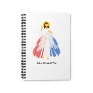Divine Mercy Spiral Notebook - Ruled Line, Jesus i trust in you notebook, prayer journal, mass Journal, Catholic journal image 2