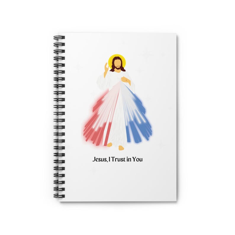 Divine Mercy Spiral Notebook - Ruled Line, Jesus i trust in you notebook, prayer journal, mass Journal, Catholic journal image 2