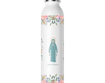 Virgin Mary Water Bottle, Our Lady Water Bottle, Catholic Water Bottle, Catholic Woman Gift Confirmation First Communion Gift, RCIA/OCIA Gif