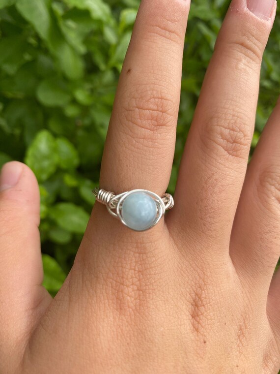 Wire Bead Ring/ Silver Wired Bead Ring Etsy