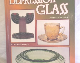 Vintage 1990s Depression Glass 12th Edition Encyclopedia Book Hardcover
