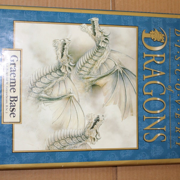 The Discovery of Dragons Hardcover Book Fiction Fantasy by Rowland Greasebeam aka Graeme Base Sci-Fi Fairie Beast Flyer