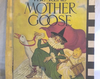 Well-Loved Vintage 1940s Mother Goose Nursery Rhymes Children's Book, Rand McNally, Blanche Wright Illustrations, AS IS