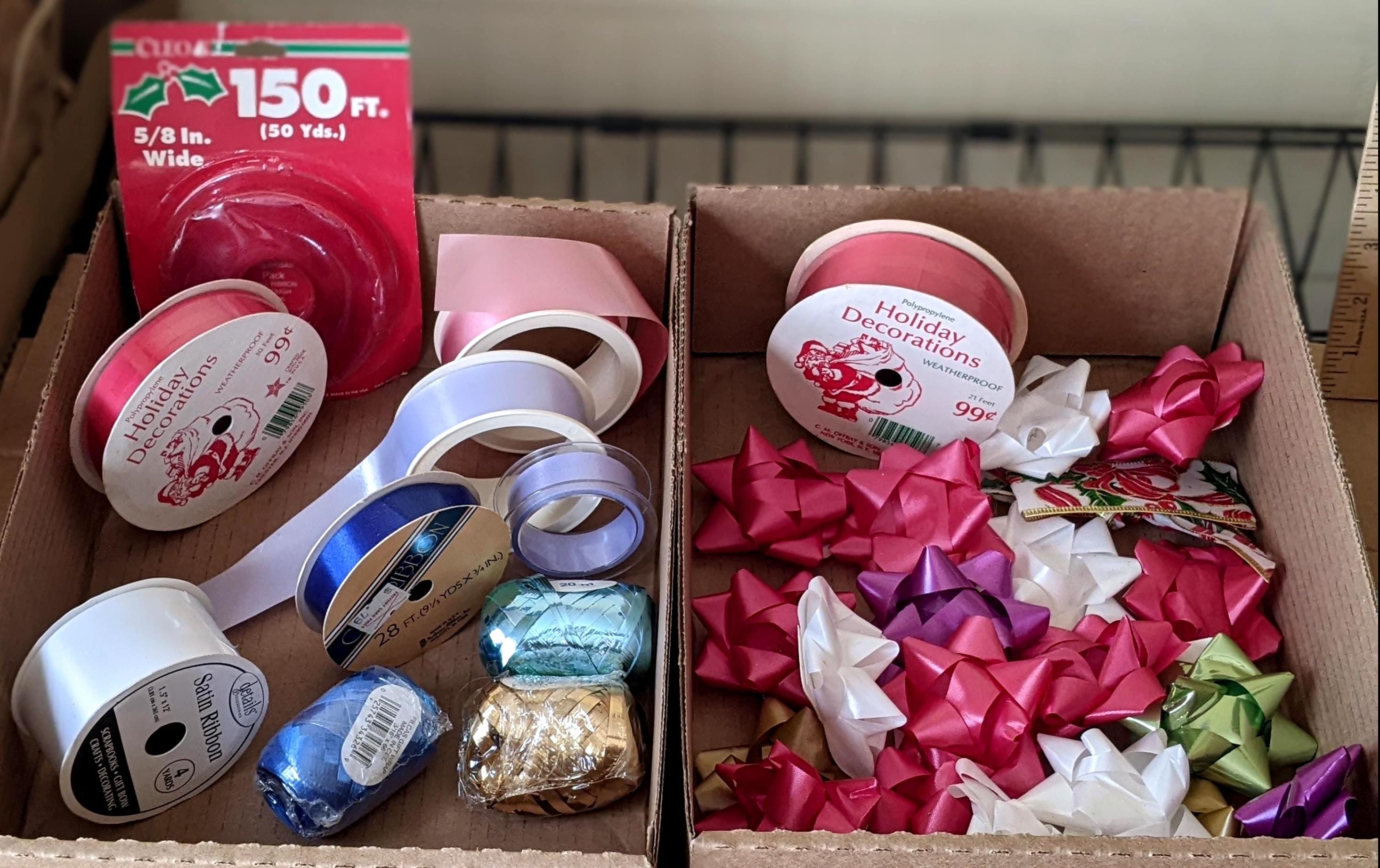 Vintage Ribbon & Bows Lot Crafts, Crafting Material, Gibson Cleo Red ...