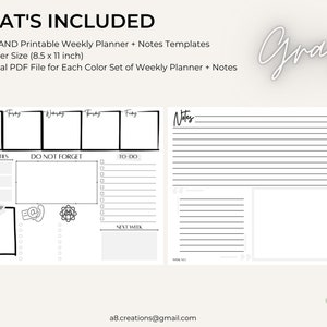 Work Week Planner, Printable Work Planner Template, Work Productivity ...