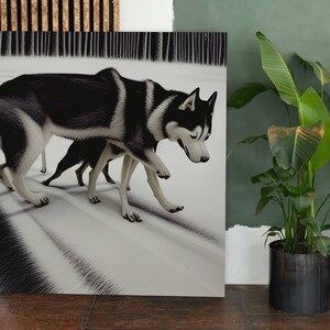 Husky Hiding Puppy Printable Poster Digital Downloadable - Etsy