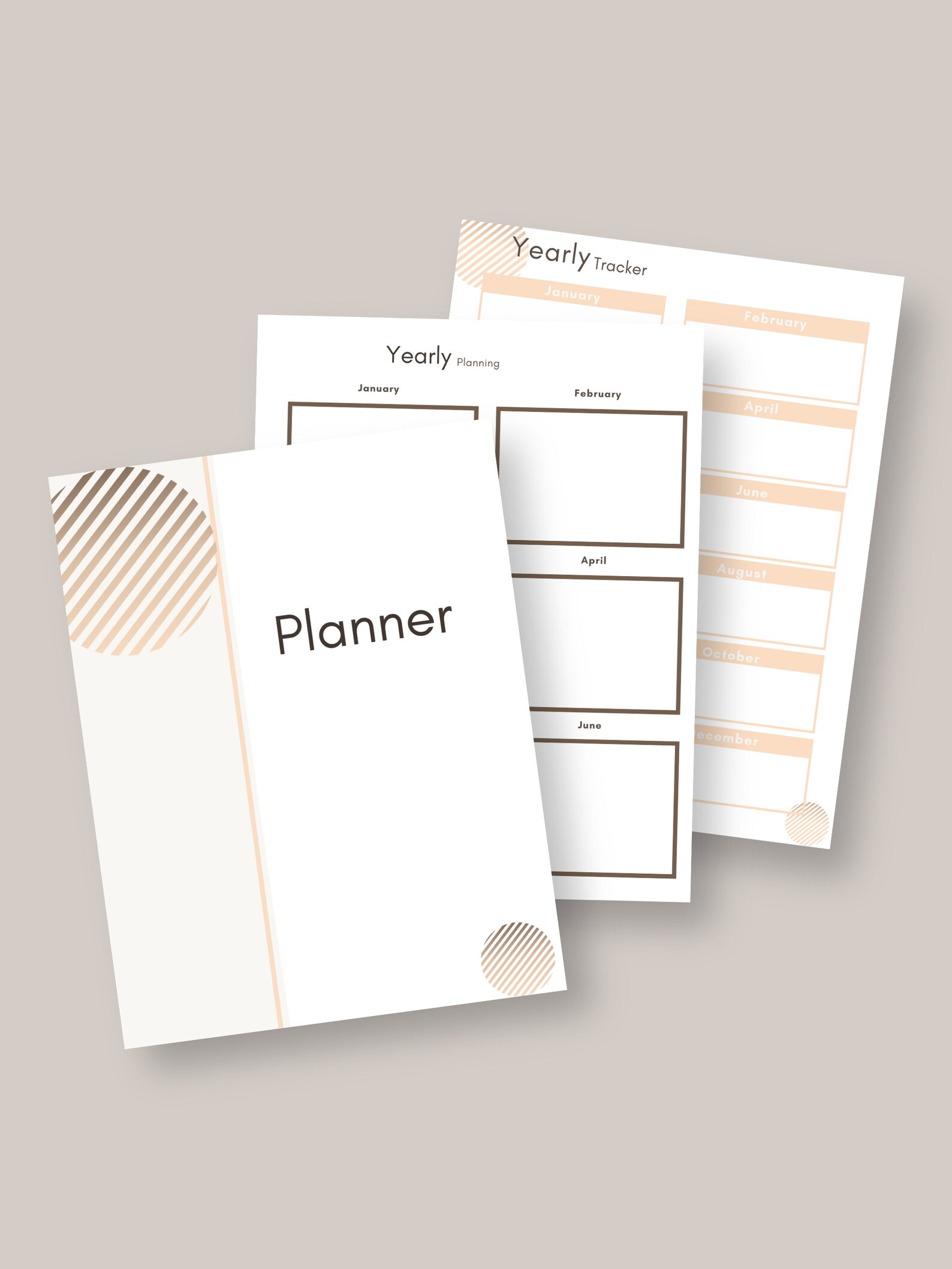 Brown Basic Printable Planner Undated Digital Planner Daily Schedule ...