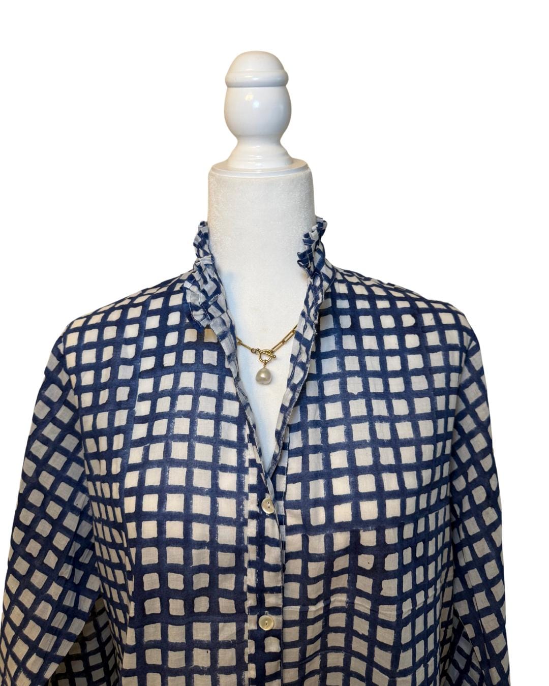 Blue Gingham Blouse - Etsy Blue Gingham Blouse - Etsy