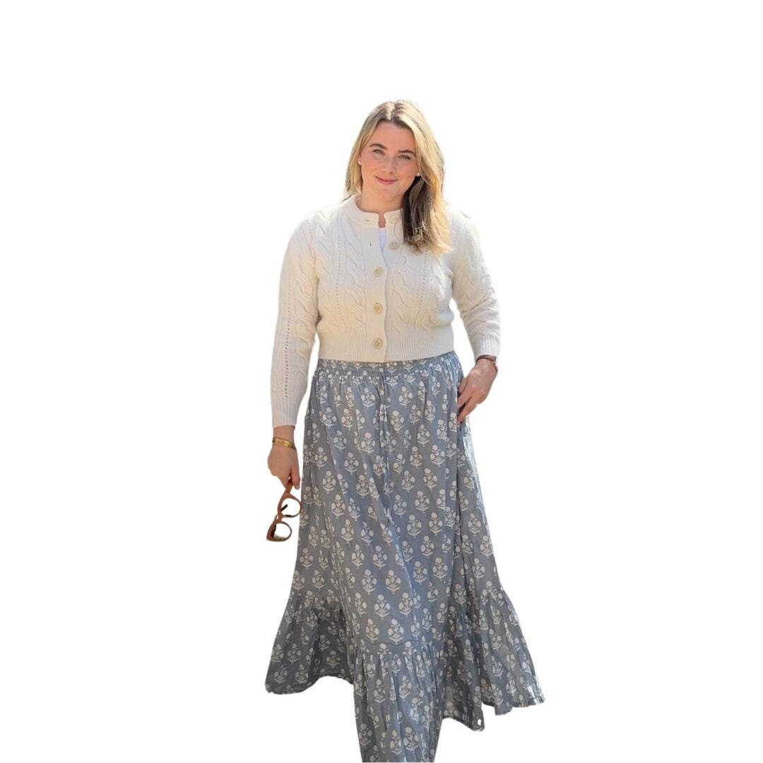 Printed Maxi Skirt With Pockets