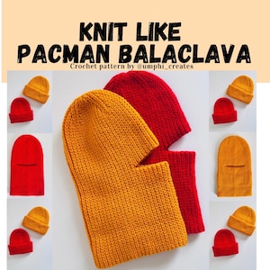 Knit Like Pacman Balaclava-Beanie| Crochet Balaclava Pattern| Ski-mask pattern| Easy Crochet Pattern| Crochet Winter Hat