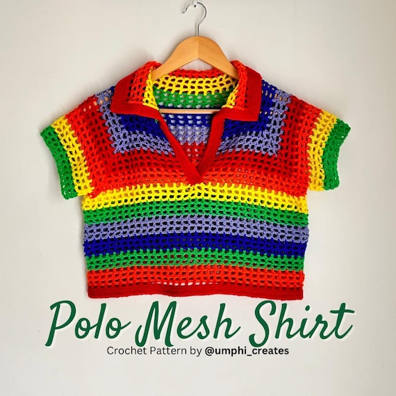 セブンイレブン 冬ギフト 2024 Polo Mesh Shirt Crochet Pattern (english)|hood Mesh Crochet トップス