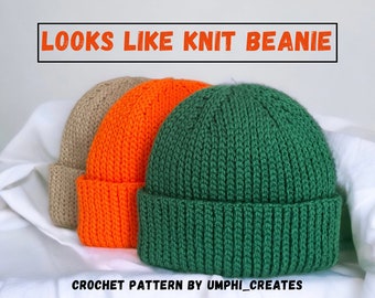 Looks Like Knit - Crochet Beanie Pattern | Easy Crochet Pattern| Crochet Winter Hat
