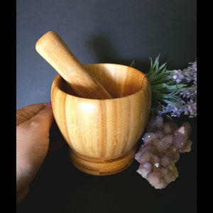 Wooden Mortar & Pestle