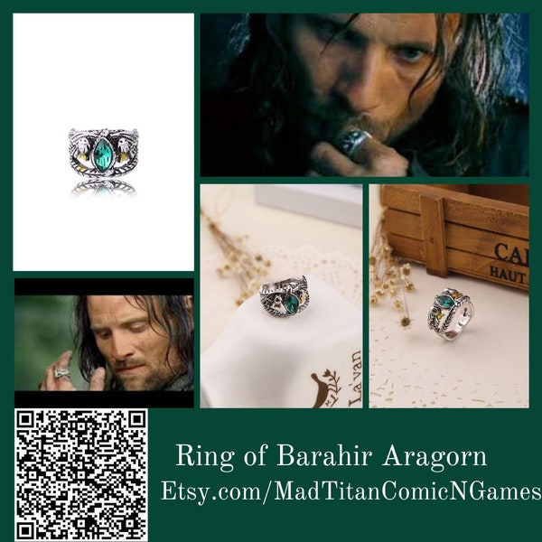 Ring of Barahir Aragorn | Aragorn Costume | Aragorn Ring | Aragorn Cosplay | lord of the ring decor | lord of the ring gift | Rings of Power