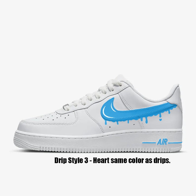 Custom Colored Air Force 1 Drip Swooshes Custom Sneakers Etsy