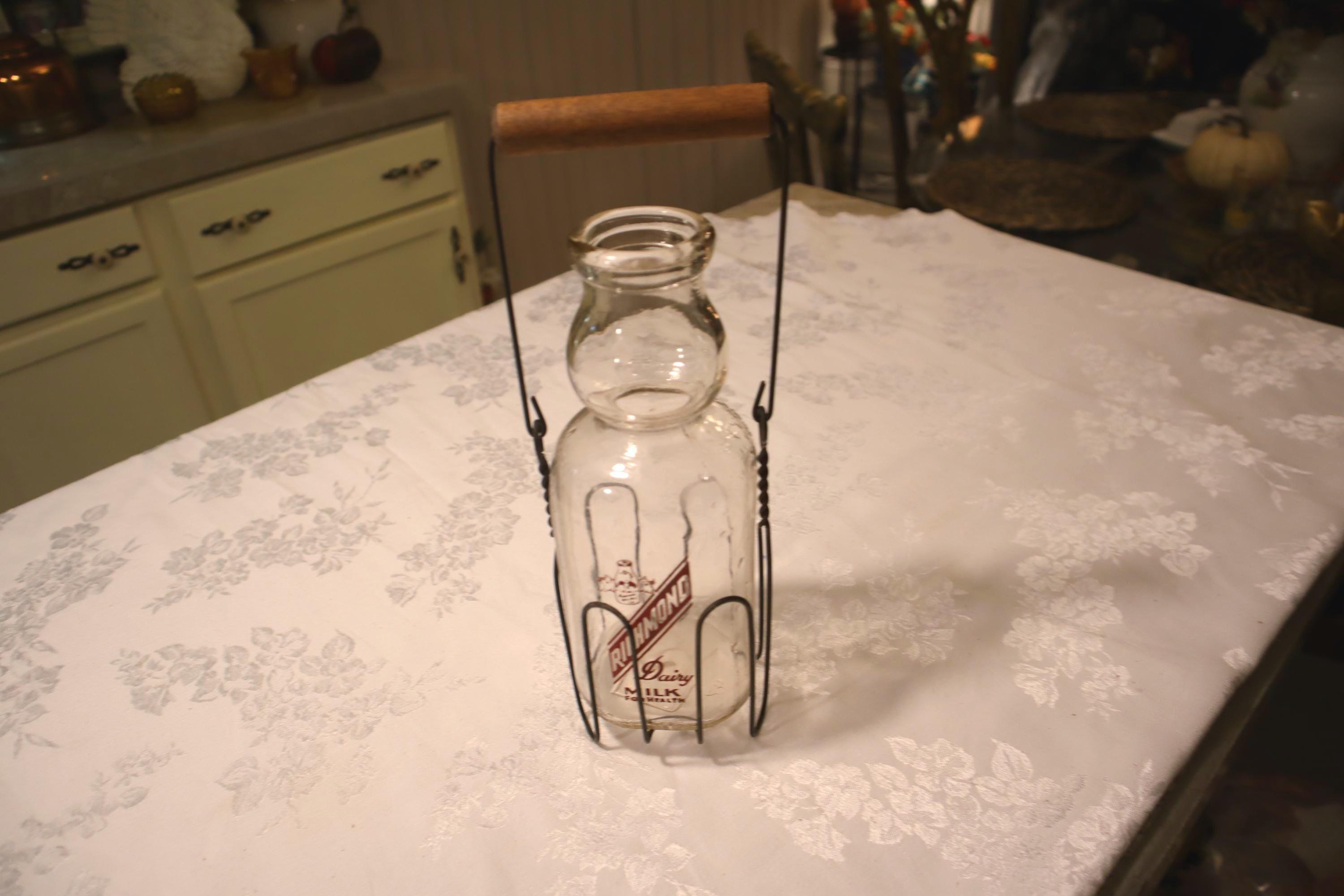 Vintage Cream Top Milk Bottle - Etsy