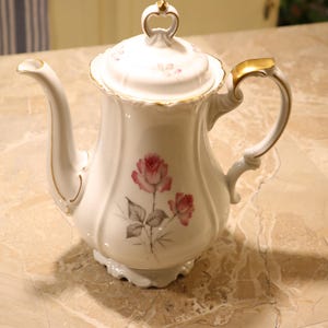 Vintage Edelstein Fine Porcelain Coffee Pot Bavaria Germany Chateau Rose