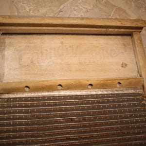 Vintage Antique National Laundry Globe Large Washboard USA Worn from Use Natural Wood Patina