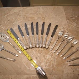 Vintage Homes & Edwards Silver Plate 18 Total Pieces Onieda Pie Server and Serving Fork Included