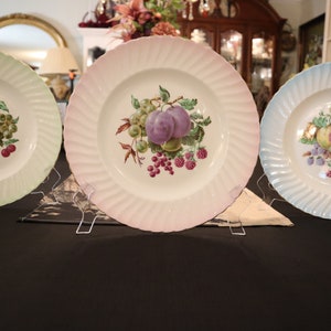 3 Antique Decorative Fruit Plates, Melba Bone China Made In England