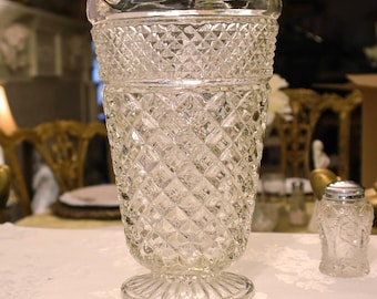 Vintage 10-Inch Wexford Clear Glass Pedestal Vase by Anchor Hocking